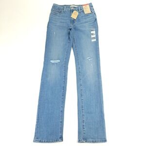 Levi's Jeans Women's 27 x 32 Blue 724 High-Rise Slim Straight Long Pants Soft